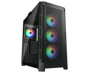 GABINETE COUGAR AIRFACE PRO RGB/MIDI-TOWER/SIN FUENTE/USB 2.0/3.0/4 VENTILADORES INSTALADOS/COLOR NEGRO/EATX/CEB/385AD10.0003