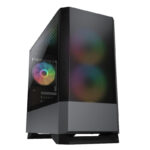 GABINETE COUGAR MG140 RGB/MINI TOWER/CON VENTANA/SIN FUENTE/USB 3.0/3 VENTILADORES INSTALADOS ARGB/COLOR NEGRO/MICRO ATX/MINI-ITX, 385JM80.0004