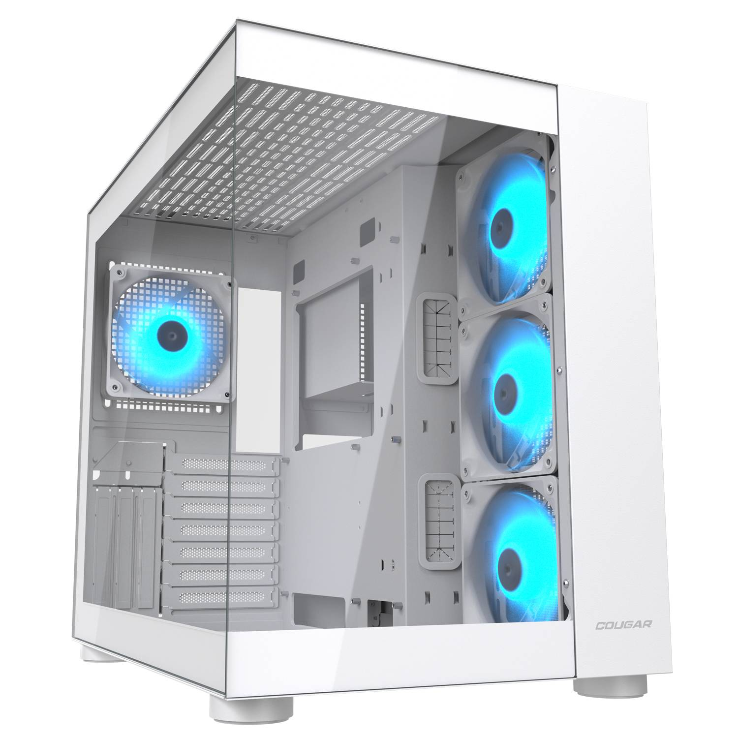 Gabinete Cougar Fv150/midi Tower/rgb Crist Temp/atx/blanco/385ka10.0002