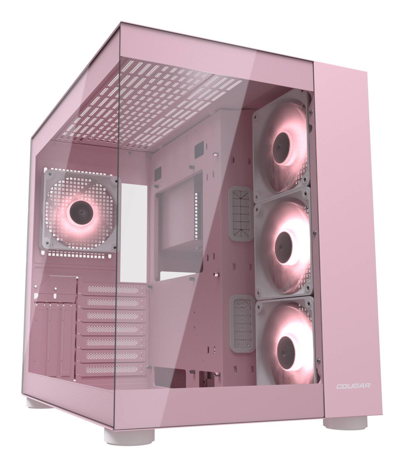 Gabinete Cougar Fv150/midi Tower/rgb Crist Temp/atx/rosa/385ka10.0005