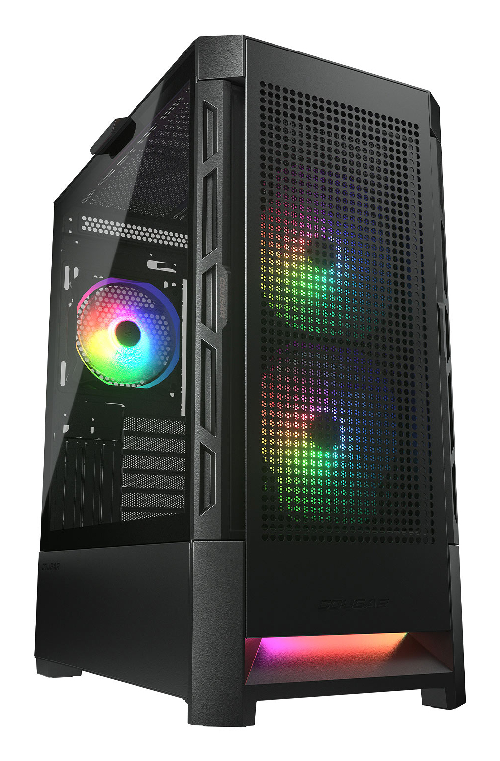 Gabinete Cougar Duoface Rgb/midi Tower/con Ventana/sin Fuente/usb 3.0/2.0/3 Ventiladores Argb Instalados/color Negro/atx/ceb/e-atx, 385zd10.0001