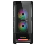 Gabinete Cougar Duoface Rgb/Midi Tower/Con Ventana/Sin Fuente/USB 3.0/2.0/3 Ventiladores Argb Instalados/Color Negro/ATX/Ceb/E-ATX, 385Zd10.0001