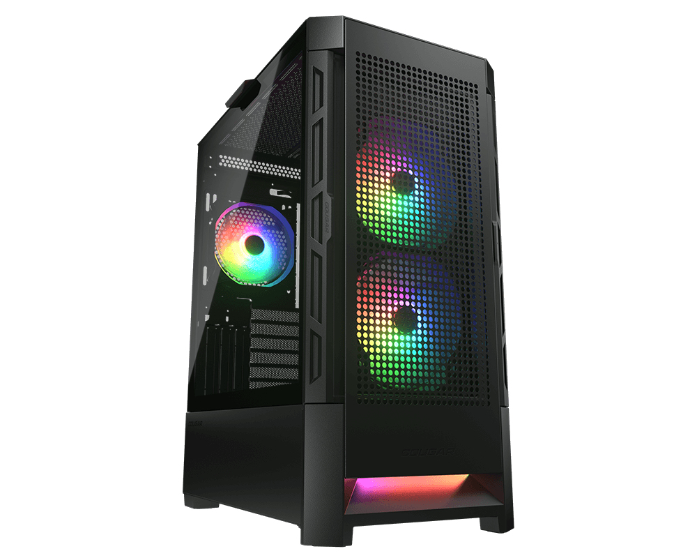 Gabinete Cougar Airface Rgb/midi-tower/sin Fuente/usb 2.0/3.0/3 Ventiladores Instalados/color Negro/atx/385zd10.0004