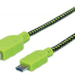 Cable USB-A A Micro USB-B Manhattan 394062 De 1M/Color Negro-Verde