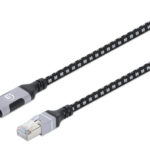 CABLE DE RED USB-C A RJ-45 MANHATTAN 394826 GIGABIT ETHERNET/2M/CUBIERTA TRENZADA/COLOR NEGRO-PLATEADO