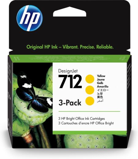 Cartucho De Tinta HP 712 3Ed79A/29Ml/3 Piezas/Color Amarillo