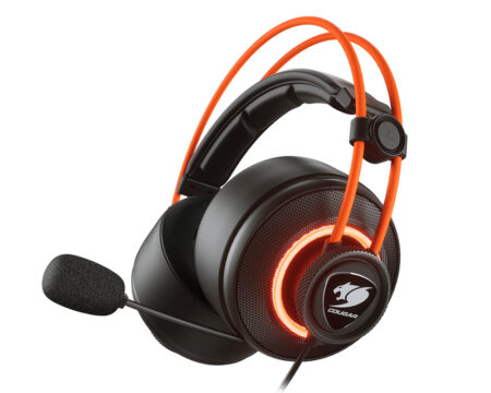 Diadema Audifono C/Microfono USB Gamer 7.1 Cougar Immersa Pro Prix, Negro/Naranja, 3H700U50C.0004