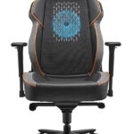 SILLA GAMER COUGAR NXSYS AERO, 3MARPORB.0001, COLOR NEGRO/NARANJA, HASTA 160KG, RECLINABLE, ALTURA AJUSTABLE, VENTILADOR RGB INTEGRADO