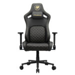 SILLA GAMER COUGAR DEFENSOR GOLD/COLOR NEGRO/HASTA 120KG/CUERO SINTETICO/SOPORTE LUMBAR PUSHBACK/BOLSILLO TRASERO/3MDFLGLB.0001
