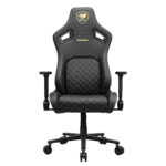 SILLA GAMER COUGAR DEFENSOR GOLD/COLOR NEGRO/HASTA 120KG/CUERO SINTETICO/SOPORTE LUMBAR PUSHBACK/BOLSILLO TRASERO/3MDFLGLB.0001