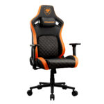 SILLA GAMER COUGAR DEFENSOR/COLOR NEGRO-NARANJA/HASTA 120KG/CUERO SINTETICO/SOPORTE LUMBAR PUSHBACK/BOLSILLO TRASERO/3MDFLORB.0001