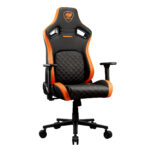 SILLA GAMER COUGAR DEFENSOR/COLOR NEGRO-NARANJA/HASTA 120KG/CUERO SINTETICO/SOPORTE LUMBAR PUSHBACK/BOLSILLO TRASERO/3MDFLORB.0001