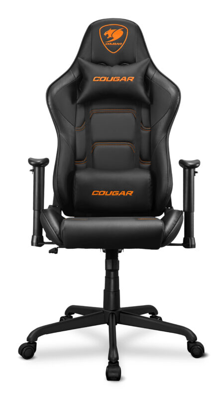 SILLA GAMER COUGAR ARMOR ELITE, 3MELIBLB.0001 COLOR NEGRO, HASTA 120KG, CUERO DE PVC, SOPORTE LUMBAR Y DE CUELLO, REPOSABRAZOS 2D