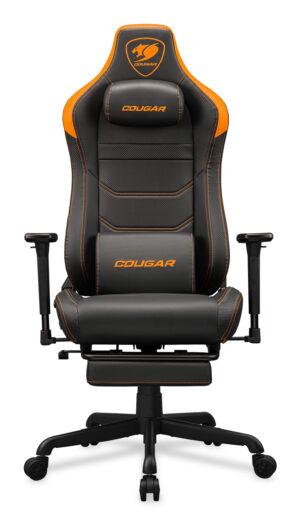 SILLA GAMER COUGAR ARMOR EVO/COLOR NEGRO-NARANJA/HASTA 160KG/CUERO SINTETICO/COJIN LUMBAR/REPOSAPIES/3MEVSORB.0001