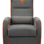 SOFA GAMER COUGAR FIDOM/LINO ACOLCHADO/150KG/RECLINABLE/BOLSILLO LATERAL/COLOR GRIS-NARANJA/3MFDFGRO.0001