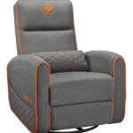 Sofa Gamer Cougar Fidom/Lino Acolchado/150Kg/Reclinable/Bolsillo Lateral/Color Gris-Naranja/3Mfdfgro.0001