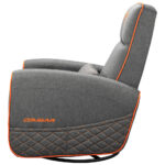 Sofa Gamer Cougar Fidom/Lino Acolchado/150Kg/Reclinable/Bolsillo Lateral/Color Gris-Naranja/3Mfdfgro.0001