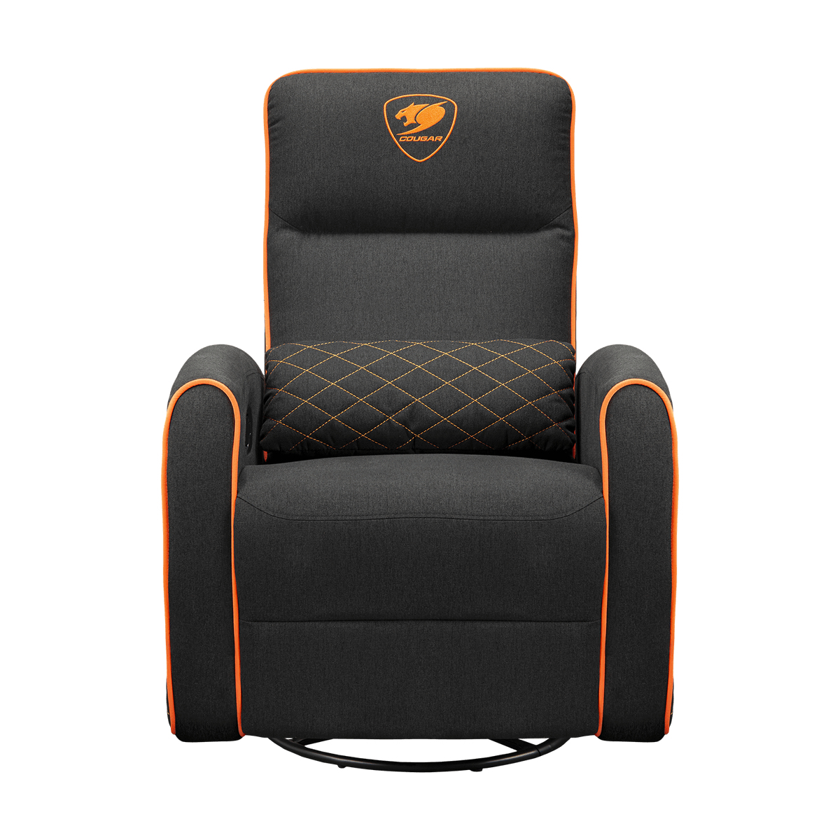 SOFA GAMER COUGAR FIDOM/LINO ACOLCHADO/150KG/RECLINABLE/COLOR NEGRO-NARANJA/3MFDFORB.0001