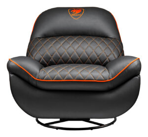 SOFA GAMER COUGAR OVERLORD/CUERO SINTETICO/150KG/RECLINABLE/GIRATORIO/COLOR NEGRO/3MOVLORB.0001