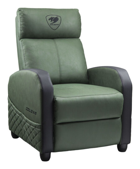 Sofa Gamer Cougar Ranger Elite Army Green/Terciopelo Suave/135Kg/Reclinable/Bolsillo Lateral/Color Negro-Verde/3Mraegeb.0001