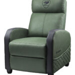Sofa Gamer Cougar Ranger Elite Army Green/Terciopelo Suave/135Kg/Reclinable/Bolsillo Lateral/Color Negro-Verde/3Mraegeb.0001
