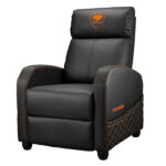 SOFA GAMER COUGAR RANGER ELITE/TERCIOPELO SUAVE/135KG/RECLINABLE/BOLSILLO LATERAL/COLOR NEGRO-NARANJA/3MRAEORB.0001