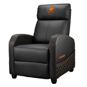 SOFA GAMER COUGAR RANGER ELITE/TERCIOPELO SUAVE/135KG/RECLINABLE/BOLSILLO LATERAL/COLOR NEGRO-NARANJA/3MRAEORB.0001