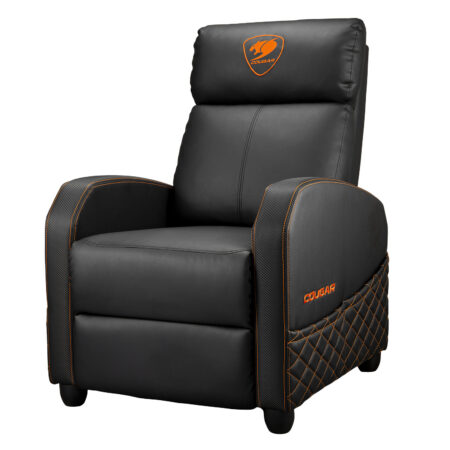 Sofa Gamer Cougar Ranger Elite/Terciopelo Suave/135Kg/Reclinable/Bolsillo Lateral/Color Negro-Naranja/3Mraeorb.0001