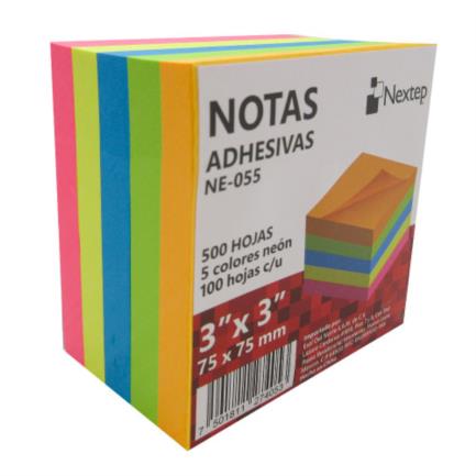 Nota Adhesiva Nextep 3X3 Neon C/500 Hj –