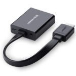 Adaptador HDMI A VGA Ugreen 40248 1080P/Audio 3.5Mm/Con Puerto Micro USB Para Alimentacion/Plug & Play