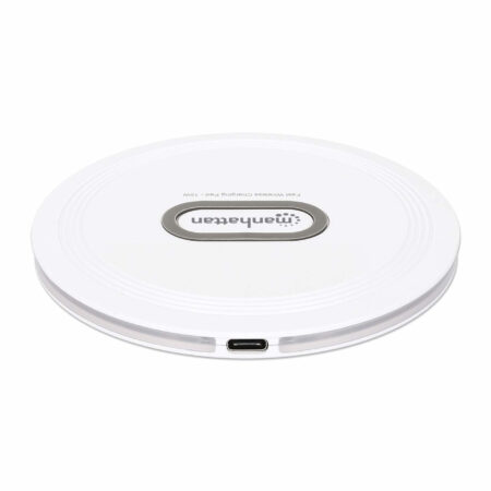 Cargador Inalambrico Manhattan 406024 15W/Redondo/Color Blanco