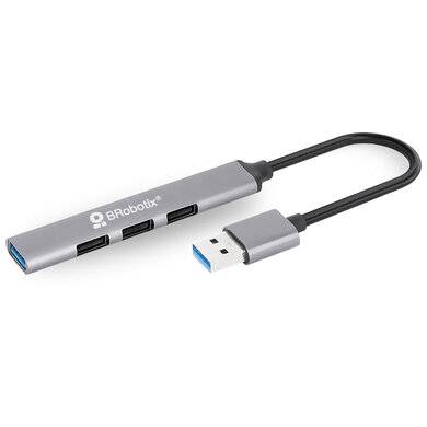 Hub USB V3.0 – 4 Puertos Conexión Tipo A, Plata 406108, Brobotix