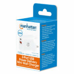 Cargador De Pared 20W C/Puertos Usc-C Y USB-A Manhattan 406291 Blanco