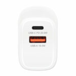 Cargador De Pared 20W C/Puertos Usc-C Y USB-A Manhattan 406291 Blanco