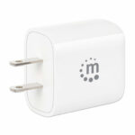 Cargador De Pared 20W C/Puertos Usc-C Y USB-A Manhattan 406291 Blanco