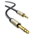 CABLE DE AUDIO ESTEREO 3.5MM 1/8"TRS- 6.35MM 1/4" TS UGREEN 40806/5 METROS/AUDIO DE HI-FI/TRENZA DE NYLON/ BLINDAJE MULTIPLE/CAJA DE ALEACION ZINC/NUCLEO DE COBRE PURO