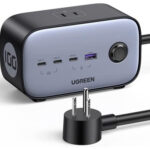 Multicontacto De Escritorio Ugreen 40896 3 Puertos USB-C, 1 Puertos USB-A, 3 Tomacorriente De Ca, Negro-Azul