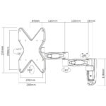 Soporte Para Tv 23"-42" Manhattan 423755 De Pared/Movimiento Articulado/20 Kg/ Color Negro