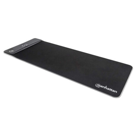 Mousepad Manhattan 425513 Gaming Xxl Luz LED, 80X30Cm, C/Cargador Inalambrico, Color Negro