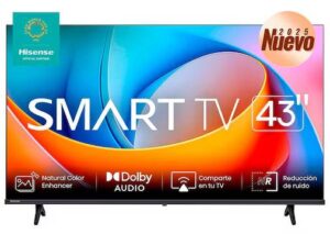 SMART TV 43" HISENSE 43A4NV VIDAA/FHD/1920X1080P/HDMI/USB 2.0/COLOR NEGRO