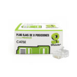 Plug RJ45 Cat5E - 8 Posiciones, Caja Con 25 Pi Brobotix 445418, Transparente