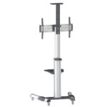 Soporte Tipo Carrito Para Pantalla 37"-86" Manhattan 461245 Hasta 50Kgs/Color Negro/Plata