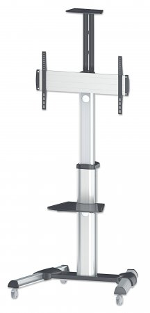 SOPORTE TIPO CARRITO PARA PANTALLA 37"-86" MANHATTAN 461245 HASTA 50KGS/COLOR NEGRO/PLATA