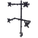 Soporte De Escritorio Para 4 Monitores 13" - 32" Manhattan 461566 Soporta 32Kg/Doble Articulacion/Color Negro