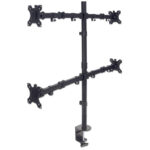 Soporte De Escritorio Para 4 Monitores 13" - 32" Manhattan 461566 Soporta 32Kg/Doble Articulacion/Color Negro