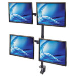 Soporte De Escritorio Para 4 Monitores 13" - 32" Manhattan 461566 Soporta 32Kg/Doble Articulacion/Color Negro