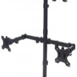 SOPORTE DE ESCRITORIO PARA 4 MONITORES 13" - 32" MANHATTAN 461566 SOPORTA 32KG/DOBLE ARTICULACION/COLOR NEGRO