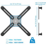 Soporte De Pared Para Monitor 13" - 27" Manhattan 461870 Soporta 8Kg/Color Negro