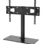 Soporte Tv P/Mesa 32 A 65 45Kg Altura Ajustable Base De Vidrio