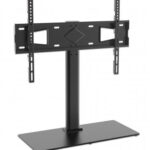 Soporte Tv P/Mesa 32 A 65 45Kg Altura Ajustable Base De Vidrio